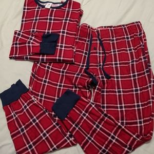 Men's red plaid pajamas